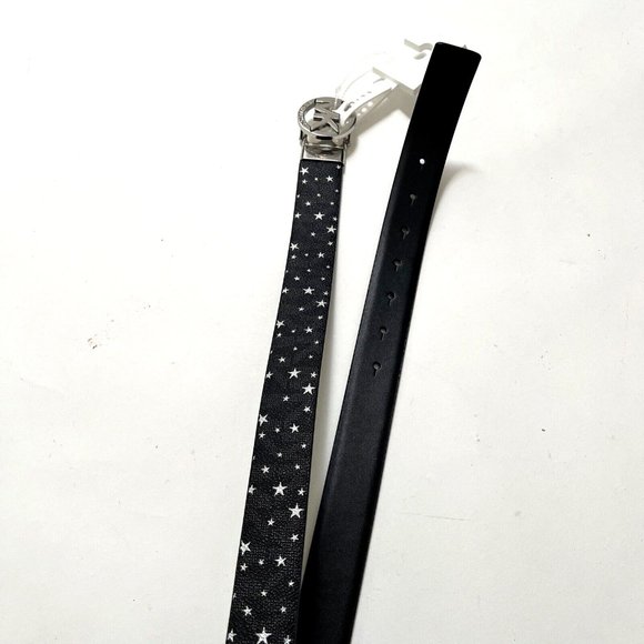 NWT Original MICHAEL KORS Signature Reversible Belt Stars Medium Black 29556235C main image 3